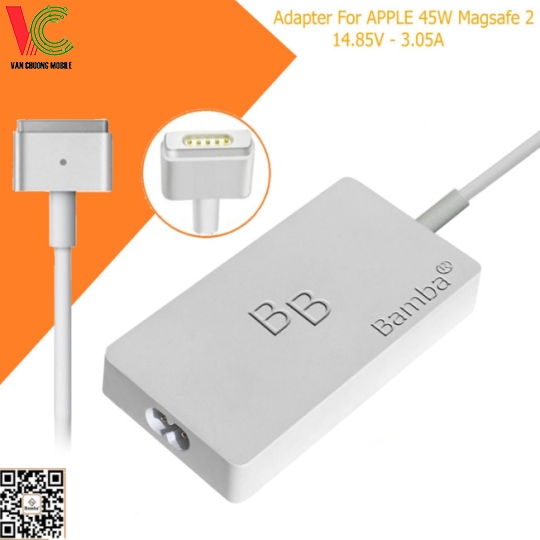 Bộ Sạc MacBook Apple 45W Slim Bamba 14.85V – 3.05A (Magsafe2)