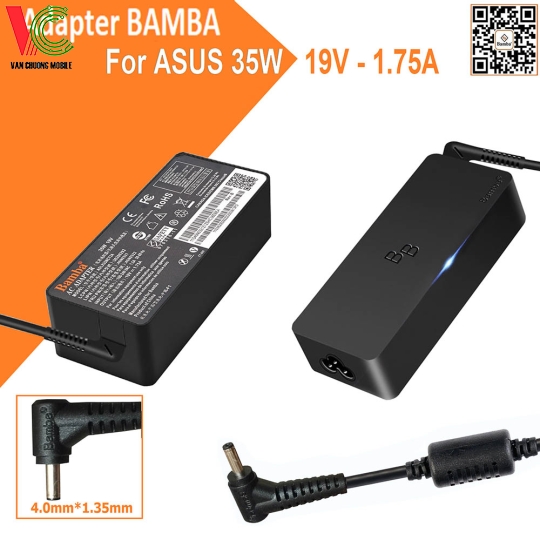 Bộ Sạc Laptop Asus 35W Bamba 19V – 1.75A (Đầu nhỏ)