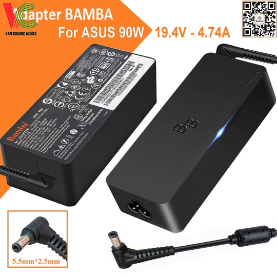 Bộ Sạc Laptop Asus, Toshiba, Lenovo 90W Bamba 19V – 4.74A