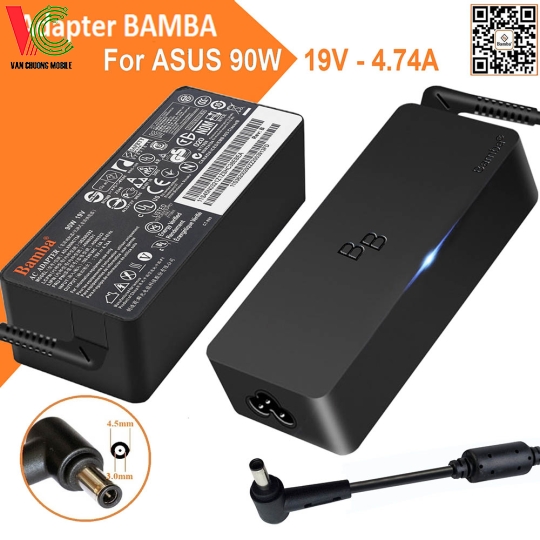 Bộ Sạc Laptop Asus 90W Bamba 19V – 4.74A (Đầu kim nhỏ)