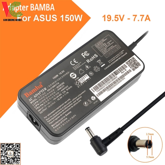 Bộ Sạc Slim cho Laptop Asus, Toshiba, Lenovo 150W Bamba 19.5V – 7.7A