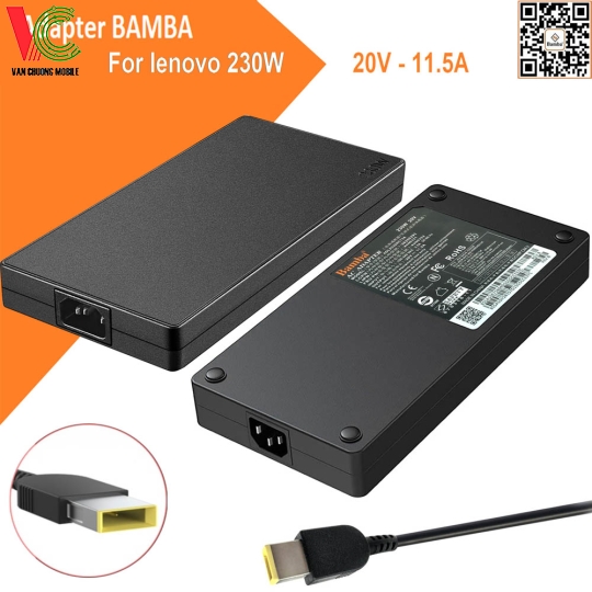 Bộ Sạc Laptop Lenovo 230W Bamba 20V – 11.5A (Đầu vuông)