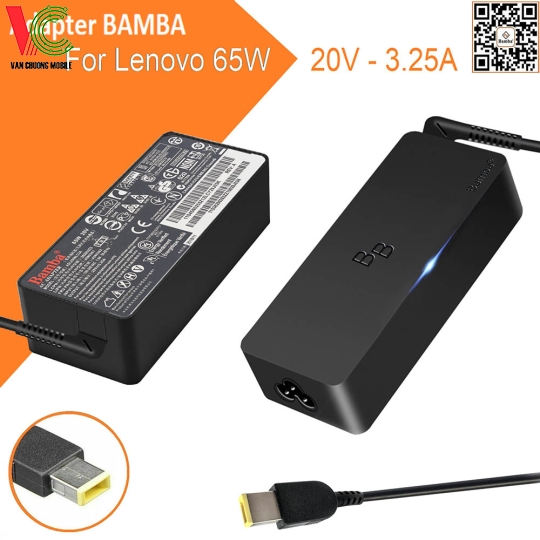 Bộ Sạc Laptop Lenovo 65W Bamba 20V – 3.25A (Đầu vuông)